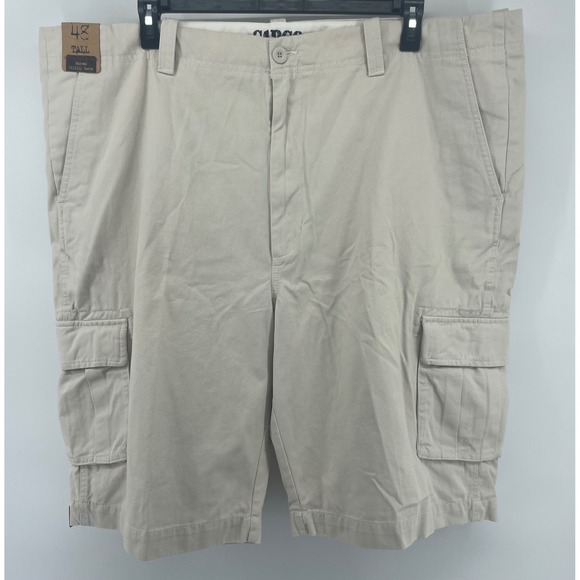 Roundtree & Yorke Other - Roundtree & Yorke Cargo Shorts Men 48 Tall Tan Washed Utility Cotton Outdoor New